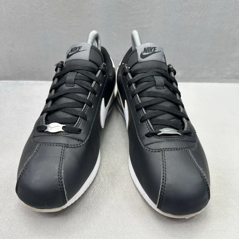 Womens 8 / 6.5Y Nike Cortez Shoes Black / Cool Grey / White Casual Retro Sneaker